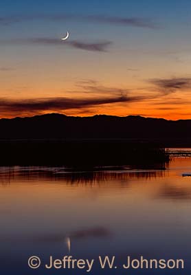 Utah Lake Sunset & Moon 2